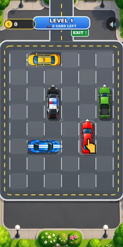 Parking Jam: Three lots, a bus, a traffic cop and a timed rush hour.