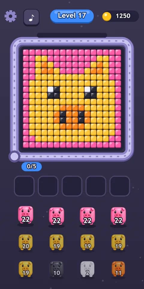 Pixel Feast: Send a pig onto the rail and it eats its colour out of the picture.