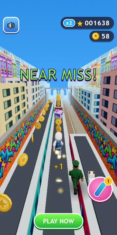 Rail Dash: Three lanes, moving trains and an inspector on your heels.