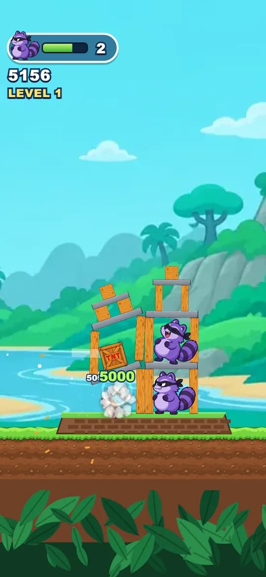 Slingshot Heroes – Tower Smash: Pull back, launch the hero and bring the bandits' tower down.